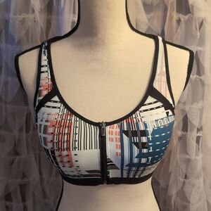 Women's Graphic Zip-Front Sports Bra